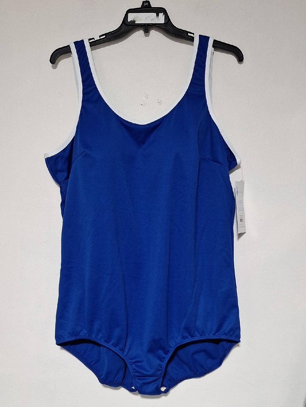 Classic Blue One-Piece Swimsuit with White Trim Swimsuits Just For Us